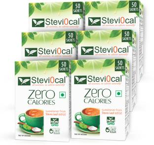 steviocal Zero calorie Stevia Extract - Naturally Sweet, 6 x 50 Sachets Sweetener
