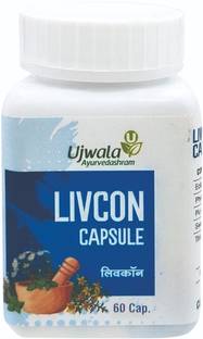 UJWALA AYURVEDASHRAM Livcon Capsule,Liver support,Repair fatty liver Improve function of Liver Cell