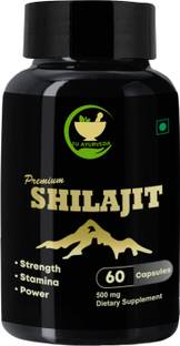 FIJ AYURVEDA Premium Shilajit/Shilajeet Capsule for Stamina & Power – 500mg 60 Capsules