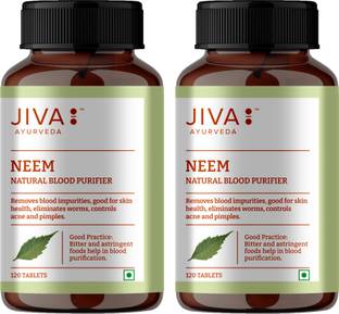 जीवा Neem Tablets - Natural Blood Purifier - 120 Tablets Each - Pack of 2