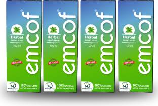 Medopharm Wellness Emcof Ayurvedic Herbal Cough Syrup for All Types Of Cough & Cold | 4 X 100ml.