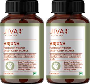 JIVA Arjuna Tablet - Maintains Healthy Heart Functions - 120 Tablets - Pack of 2