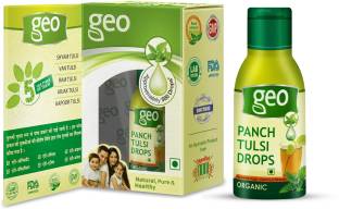 GEO Natural Panch Tulsi: Concentrated Extract Drops of 5 Rare Tulsi for Natural Immunity Boosting & Cough and Cold Relief