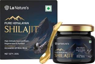 La Natures Pure Shilajit Resin|Rich in Fulvic Acid|Boost Strength, Stamina & Power- 20 Gms