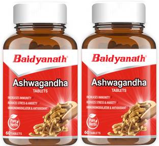Baidyanath Ashwagandha- General Wellness Tablets | Immunity Booster | Helps to handle Stress and Anxiety | Rejuvenates Mind and Body | 120 TB