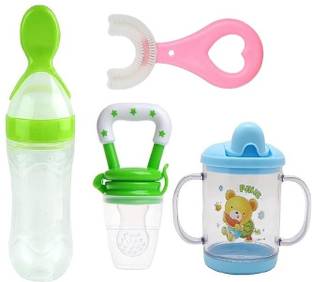 Tastan Infant Food Nibbler Teething Toy Feeding Pacifier and Plastic Sipper Cup pack 4 - 225 ml