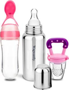 Wagwanfly Baby Feeding Bottle Stainless Steel with Advanced Anti Colic System, BPA Free