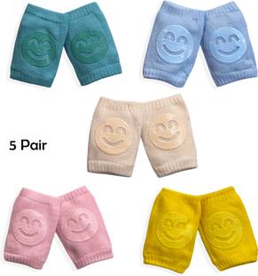 FEBVIBE Set Of 5 Pair Baby Knee Pads,Baby Safety Leg ,Elbow Safety Protector Knee socks Multicolor Baby Knee Pads