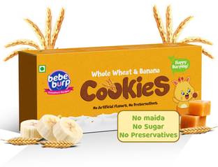 bebe burp Organic Baby Whole Wheat Cookie Snacks - 150g, Tasty & Healthy Kids Biscuit Baby Snacks 100 g