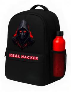 Milan Craft Real Hacker Print School Backpack with Bottle Holder Stylish Travel Bag for Boys 40 L Laptop Backpack