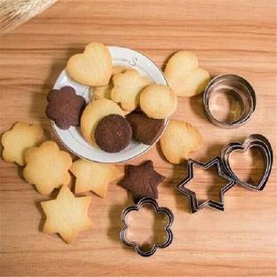 MVILAM 12Pcs Set of Stainless Steel Cookie Cutters Heart Flower Round Star Shapes Biscuit Mold Cookie Cutter (Pack of 12) Cookie Cutter