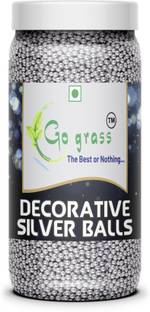 GO GRASS Silver Balls for Cake Decoration / CAKE SEASONING ( 100g) Sprinkles