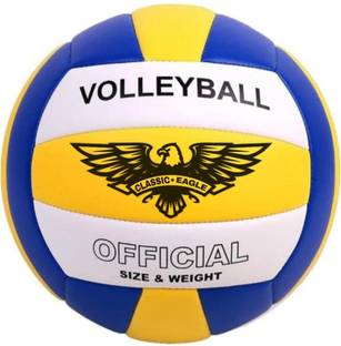 HOC Classic Eagle Soft Volleyball Size-4 with Needle Official size&weight(pack of 1) Volleyball - Size: 4