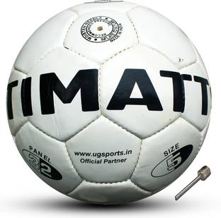 ULTIMATE GOAL White PU Football for Professional Play | Hand-Stitched | Strong Build | Football - Size: 5
