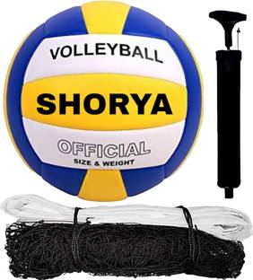 SHORYA SUPER SOFT SYNTHITIC HAND STICHED WITH NYLON NET Volleyball - Size: 4