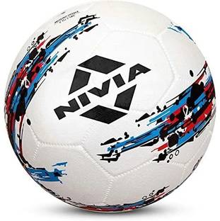NIVIA Storm Rubber Moulded Size-5, White Football - Size: 5