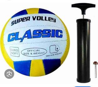 SHORYA SPORTS HUB CLASSIC VOLLEYBALL 18 PANNEL SOFT PVC OFFICIAL WITH AIRPUMP SIZE-4 Volleyball - Size: 4