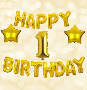 Shilpveda Solid 1st happy birthday foil Ballons names age Celebration Letter banner alphabet Balloon
