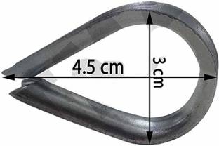 YMD Gym Machine Wire Cable Rope (Eye Lock) Size: 4.5/3 cm, 10 mm Set of 2pcs, Multi-training Bar