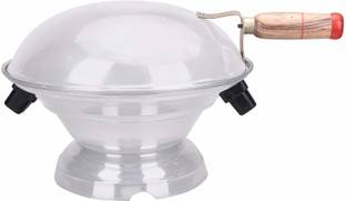 jsr enterprises Aluminum Bati Maker And Tandoor Baking Oven, 25 x 25 x 35 CM, 1 Piece, Silver Gas Tandoor, Barbecue Grill Food Steamer (Silver) Induction Bottom Cookware Set (Aluminium, 1 - Piece) Induction Bottom Non-Stick Coated Cookware Set