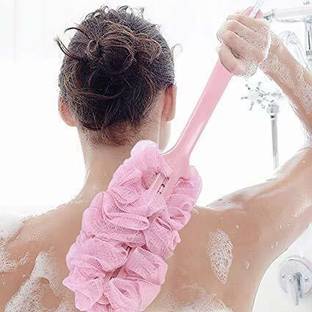 conifer Loofah Back Scrubber for Shower, Long Handle Bath Sponge Shower Brush, Soft Nylon Mesh Back Cleaner Washer, Luffa Body Bath Brush for Women and Men, Bathroom Shower Accessories