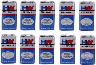 Flysmart Hi-Watt 6F22M Long Life , 9V - Pack of 10  Battery