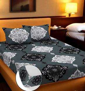 TrueBuy Reversible Cotton Double Bed Cover