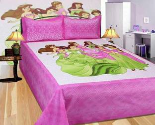 YASGH Cotton Double Flat 104 TC Jaipuri Prints Bedsheet