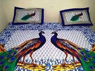RIYA FABRICS Cotton Double Flat 140 TC Printed Bedsheet