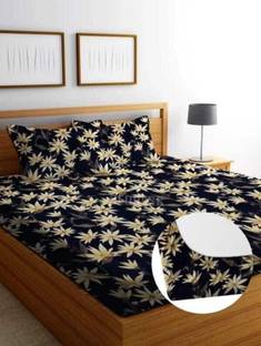 A11 M@LL 220 TC Microfiber King Printed Fitted (Elastic) Bedsheet