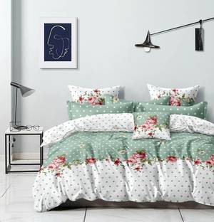 Crafteal Cotton Viscose Blend Double Bed Cover