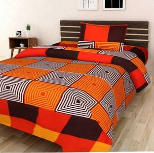 VH HUB Cotton Single Flat 120 TC Printed Bedsheet