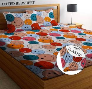 LX LOYREX 244 TC Cotton Double Printed Fitted (Elastic) Bedsheet