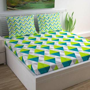 Ubania Collection Cotton Double Flat 144 TC Printed Bedsheet