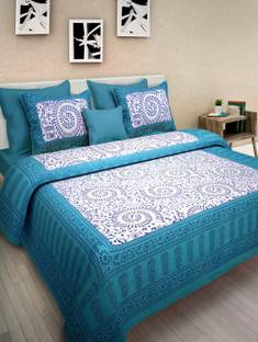 shree sd creation 170 TC Cotton Double Printed Flat Bedsheet