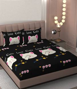 Delight Zone 170 TC Cotton King Printed Fitted (Elastic) Bedsheet