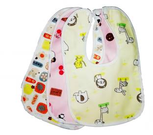NEPEE 3pcs/set Pure Cotton 360 Round neck Baby Bibs Random colour 0-3 years kids ( multicolour )