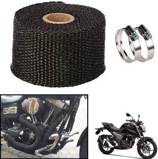 AMIRIDE BLACK SILENCER WRAP FOR Hero Passion Plus Bike Exhaust Heat Shield