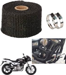AMIRIDE BLACK SILENCER WRAP FOR Bajaj Pulsar 180 DTS-i Bike Exhaust Heat Shield