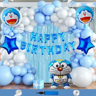 Crazykart Doraemon Theme Happy Birthday Decoration Kit For Boys Party Decoration Items