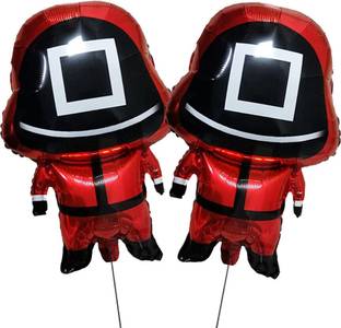 Rozi Decoration Printed Squid Game Square Foil Balloon Set of 2 Pc Balloon