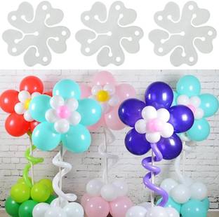 Rozi Decoration Solid Reusable Flower Shape Balloon Accessories Clips Pack of 15 Pcs Balloon Bouquet