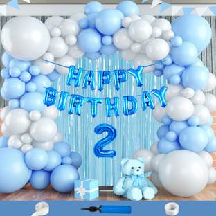 Crazykart Second 2nd Happy Birthday Decoration Kit For Boys Party Decoration Items Combo