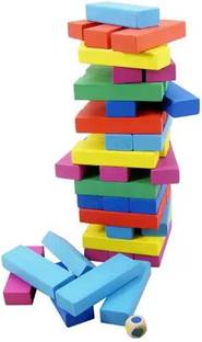 Nafhotoz Rainbow Color Foam Tower Blocks – Jenga Style Toy