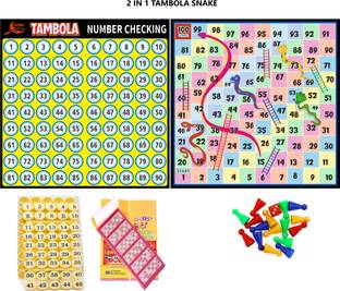 Koel 2 in 1 Wooden 12*12" Tambola & Snake | Ludo Token | Ticket Token | Party & Fun Board Game