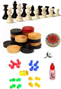 Koel Wooden Carrom Coins | 6mm Sticker | Carrom Powder | Ludo Token | Chess Pcs 6 cm Carrom Board