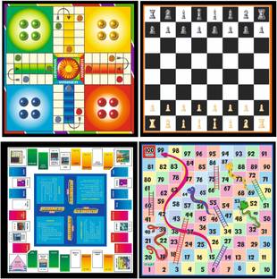Koel 4 in 1 Wooden 12*12" Business & Snake | Chess & Ludo with all Accessories | Party & Fun Board Game