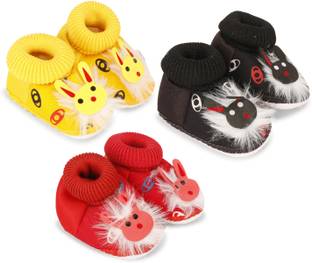 Dhairya Collection Infant booties/Baby Booties/Booties/booties for baby boy and baby girl Pack of 3 Booties