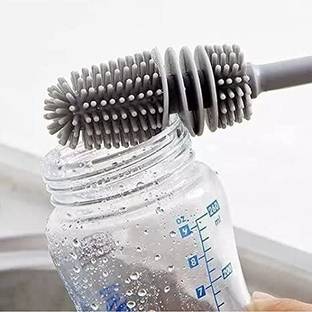 ZEKARO Silicone Bottle Cleaning Brush Long Handle for Milk Bottle,Glasses,baby bottle