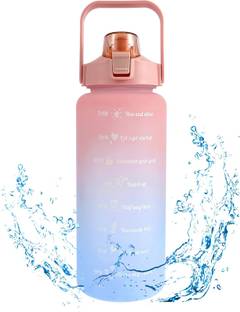 US1984 Sport Gallon Water Bottle, BPA Free Gym Bottle, Motivational Bottle with Straw 2000 ml Bottle